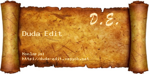 Duda Edit névjegykártya